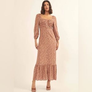 Permosa Petty Pastures Ruched Floral Prairie Dress